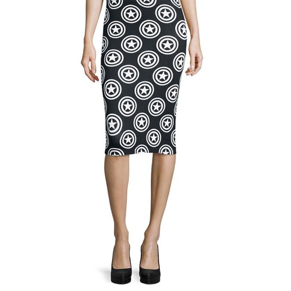 New! Marvel Captain America Bodycon Pencil Skirt - Picture 2 of 2